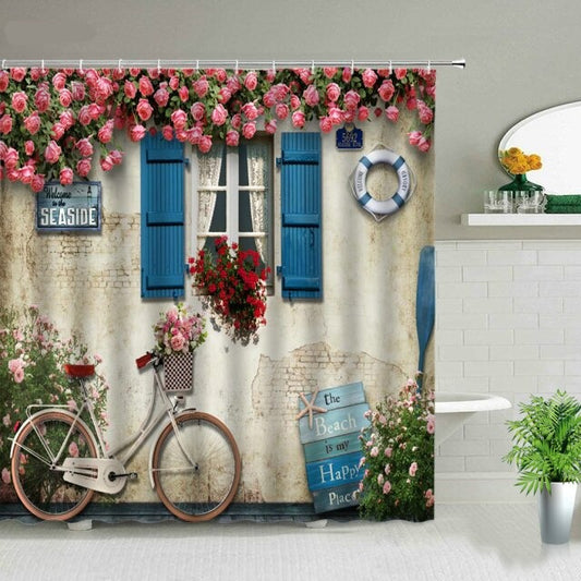 Beach House Garden Shower Curtain - Clover Online