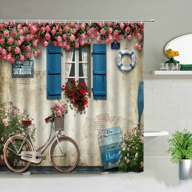 Beach House Garden Shower Curtain - Clover Online