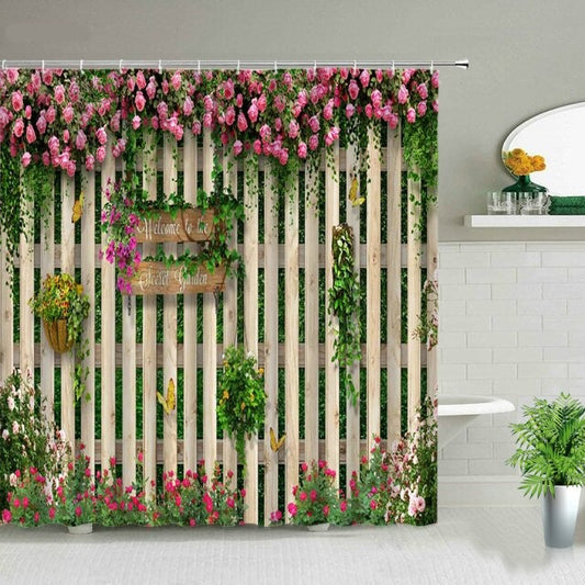 Fence Seed Garden Shower Curtain - Clover Online