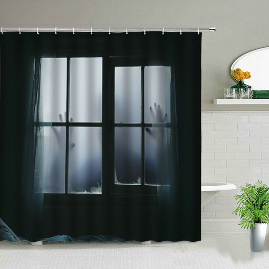 Spooky Window Halloween Shower Curtain - Clover Online