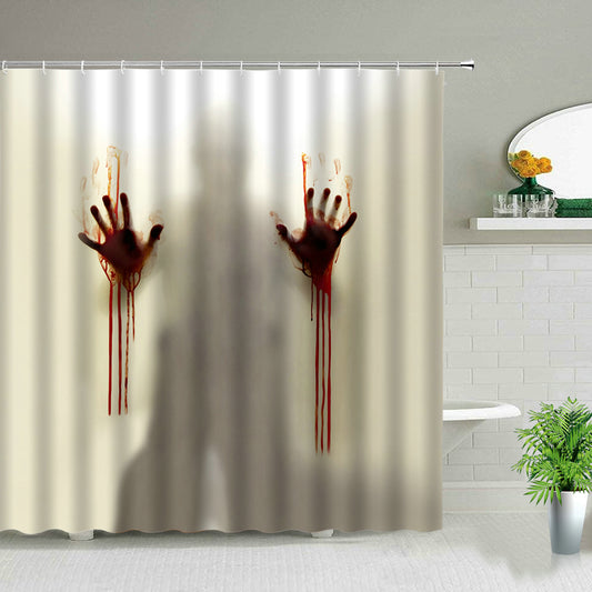 Blood Handprints Halloween Shower Curtain - Clover Online