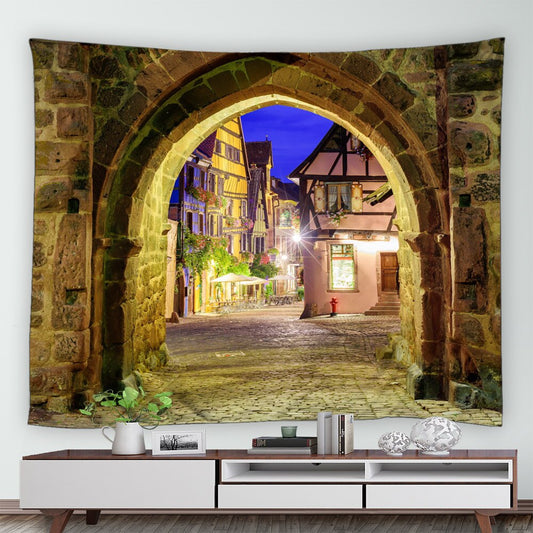 Evening City Arch Garden Tapestry - Clover Online