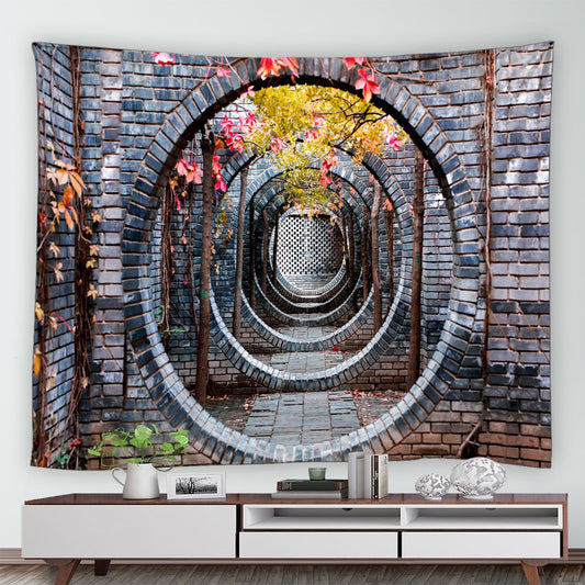 Tunnel Moongate Garden Tapestry - Clover Online