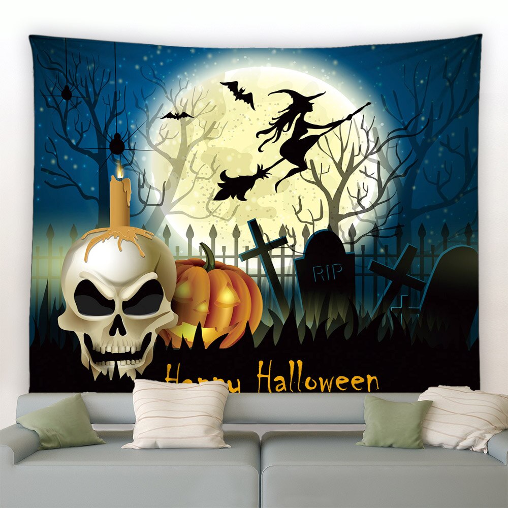 Happy Halloween Witch Sign Garden Tapestry - Clover Online