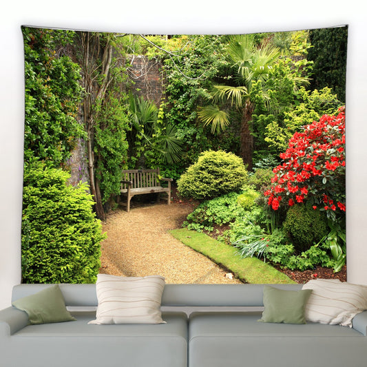 Hidden Garden Bench Tapestry - Clover Online