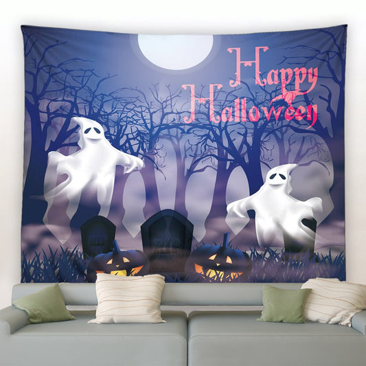 Happy Halloween Ghosts Garden Tapestry - Clover Online