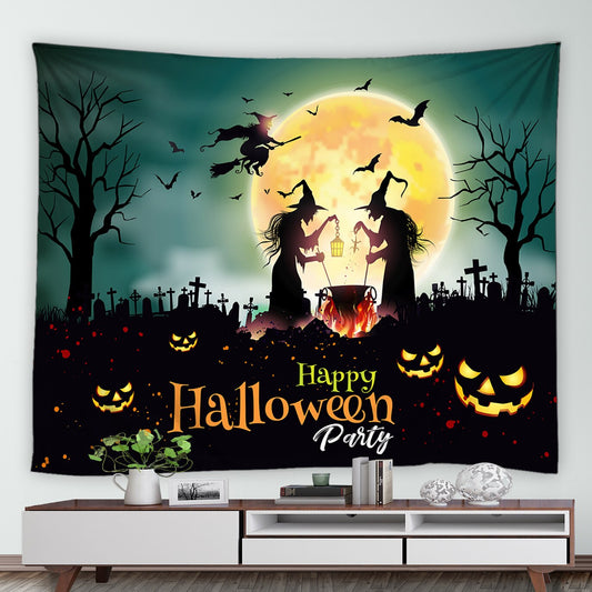 Halloween Party Backdrop Garden Tapestry - Clover Online