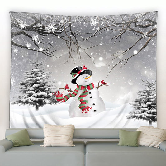 Forest Snowman Christmas Garden Tapestry - Clover Online