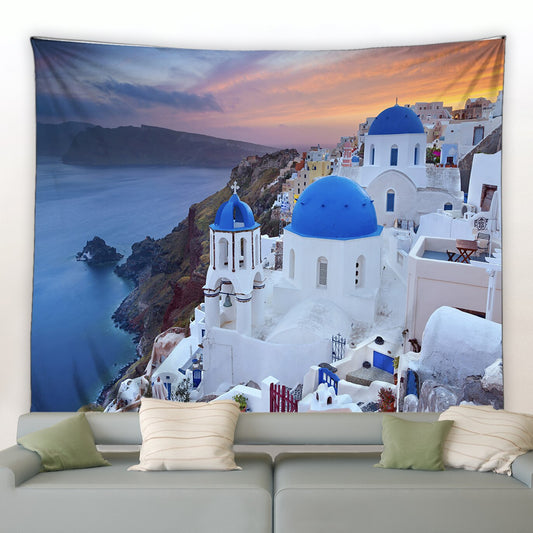 Santorini Sunset Style Garden Tapestry - Clover Online