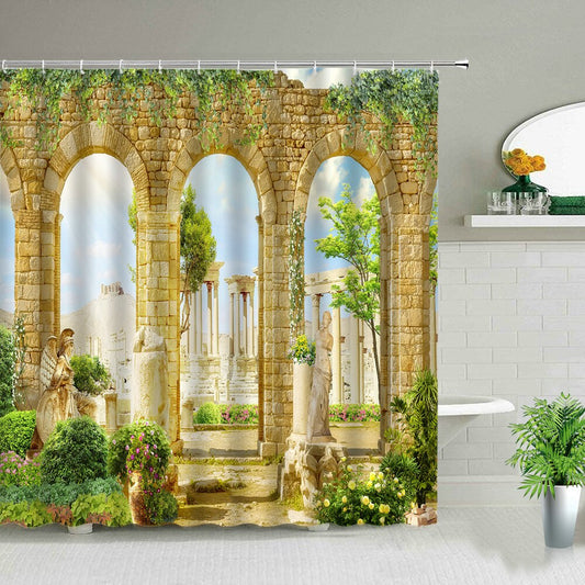 Ancient Arch With Sea View Garden Shower Curtain