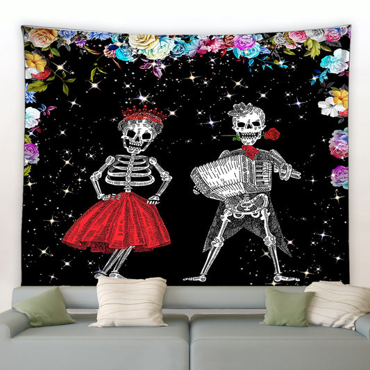 Dancing Skeletons Halloween Garden Tapestry - Clover Online