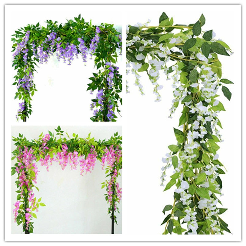 2 x Artificial Wisteria Strands - 2M Long - Clover Online