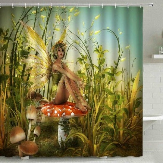 Fantasy Fairy On A Toadstool Shower Curtain - Clover Online