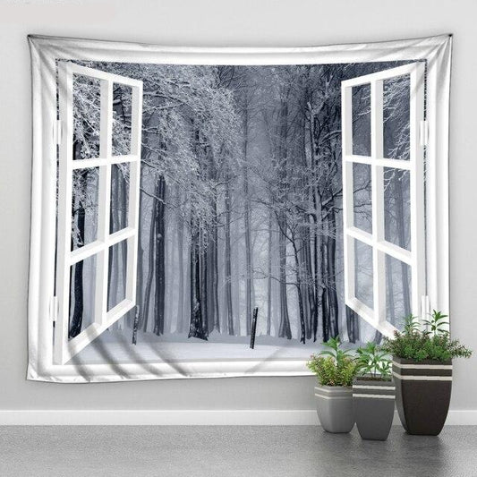 Window To Evening Forest Garden Tapestry - Clover Online