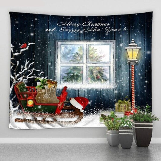 Merry Christmas Lantern Garden Tapestry - Clover Online