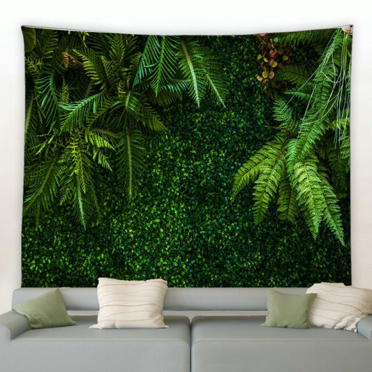 Green Tropical Plants Garden Tapestry - Clover Online