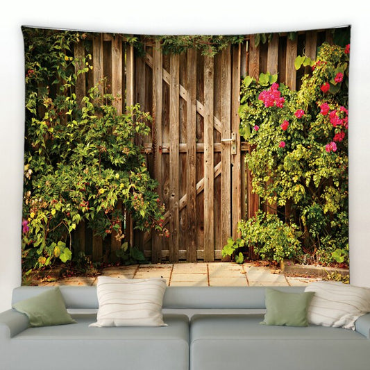 Wooden Gate Garden Tapestry - Clover Online