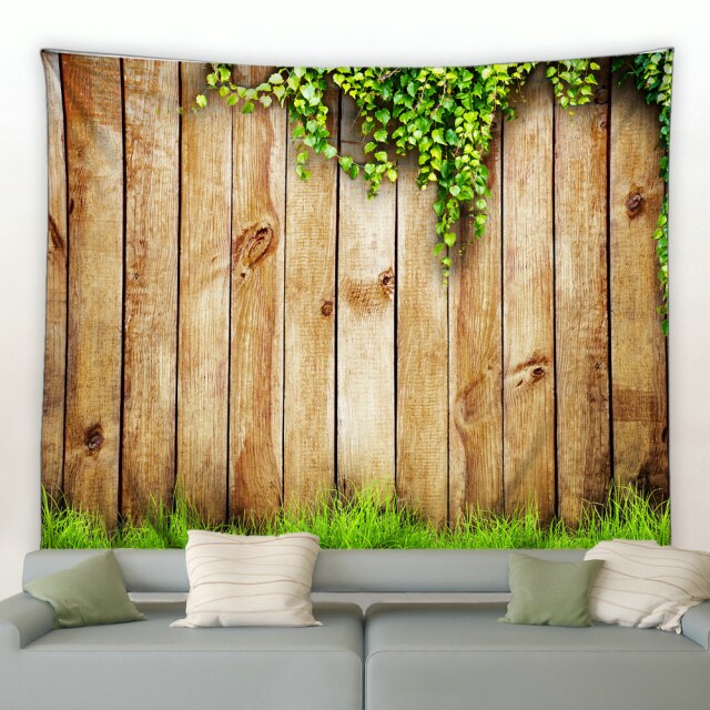 Wooden Fence Style Garden Tapestry - Clover Online