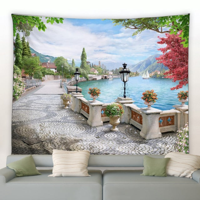Ocean Walk Garden Tapestry - Clover Online