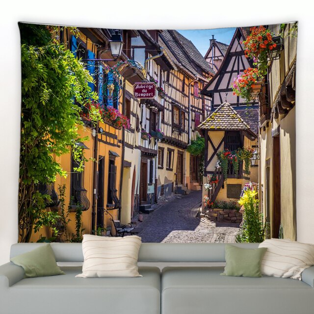 French Town Garden Tapestry - Clover Online