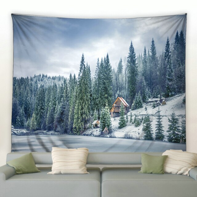 Winter Pine Forest Garden Tapestry - Clover Online