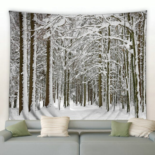 Winter Woodland Path Garden Tapestry - Clover Online