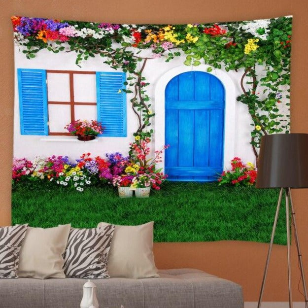 Painted House Garden Tapestry - Clover Online
