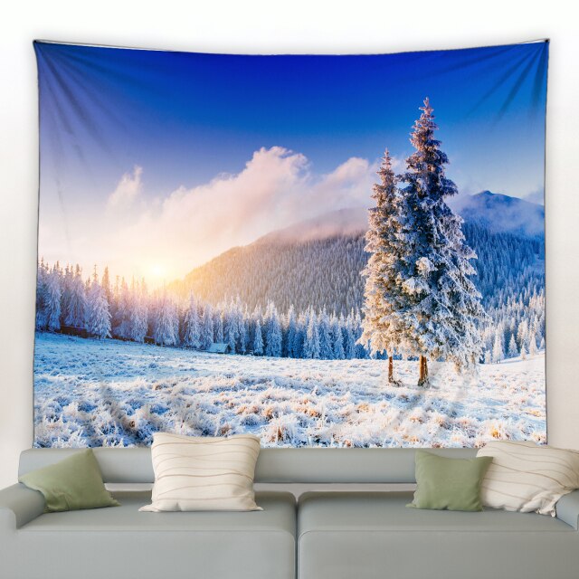 Winter Mountain Garden Tapestry - Clover Online