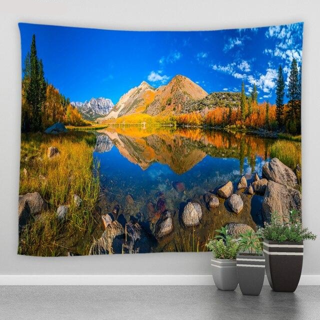 Lake And Mountain View Garden Tapestry - Clover Online