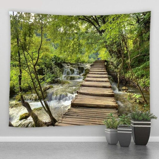 Bridge Over Water Garden Tapestry - Clover Online