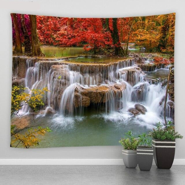 Autumn Waterfall Garden Tapestry - Clover Online
