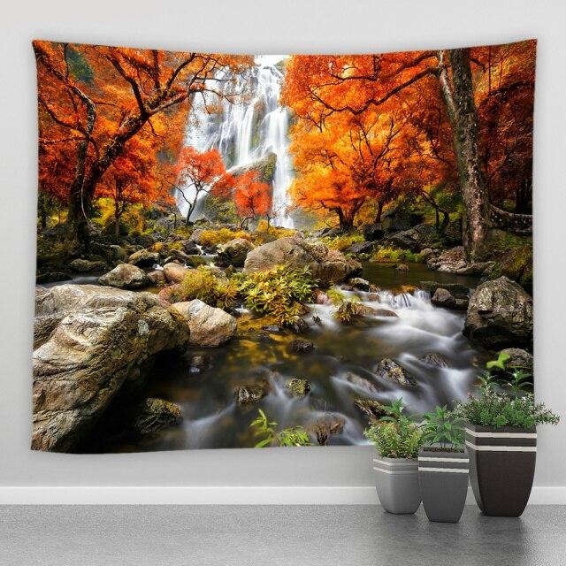 Autumnal Waterfall Garden Tapestry - Clover Online
