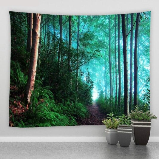 Evening Forest Path Garden Tapestry - Clover Online