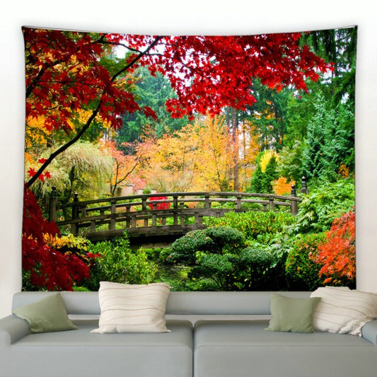 Autumnal Bridge Garden Tapestry - Clover Online