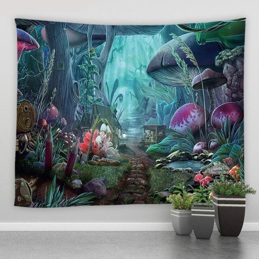 Wonderland Fairy Garden Tapestry - Clover Online