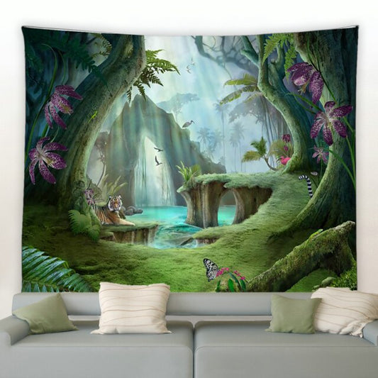 Watering Hole Fantasy Garden Tapestry - Clover Online
