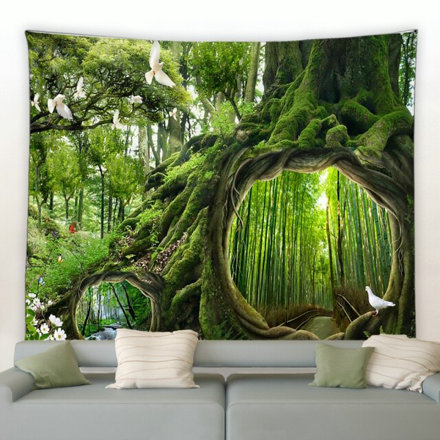 Fantasy Tree Moongate Garden Tapestry - Clover Online