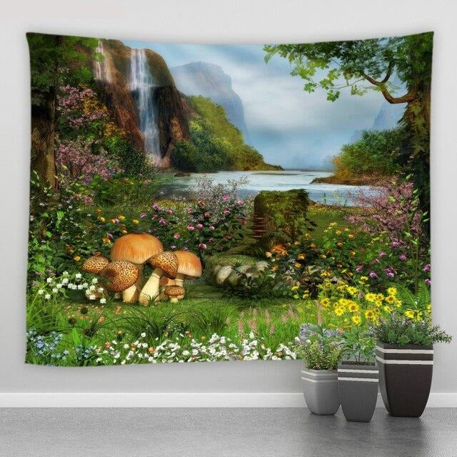 Fairy Garden Waterfall Garden Tapestry - Clover Online