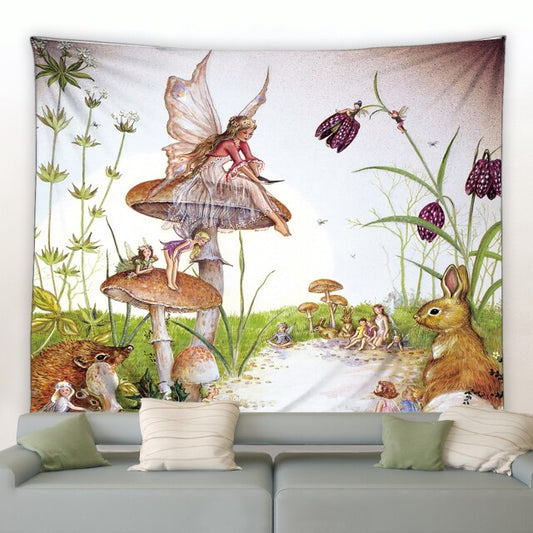 Fairy and Woodland Creatures Garden Tapestry - Clover Online