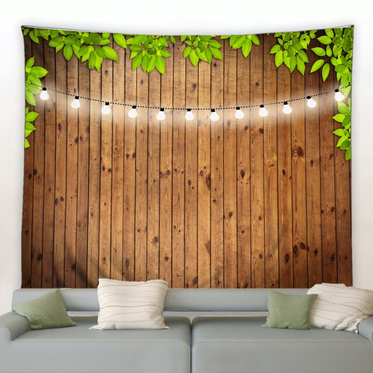 Garden Fence With Printed String Lights Garden Tapestry - Clover Online