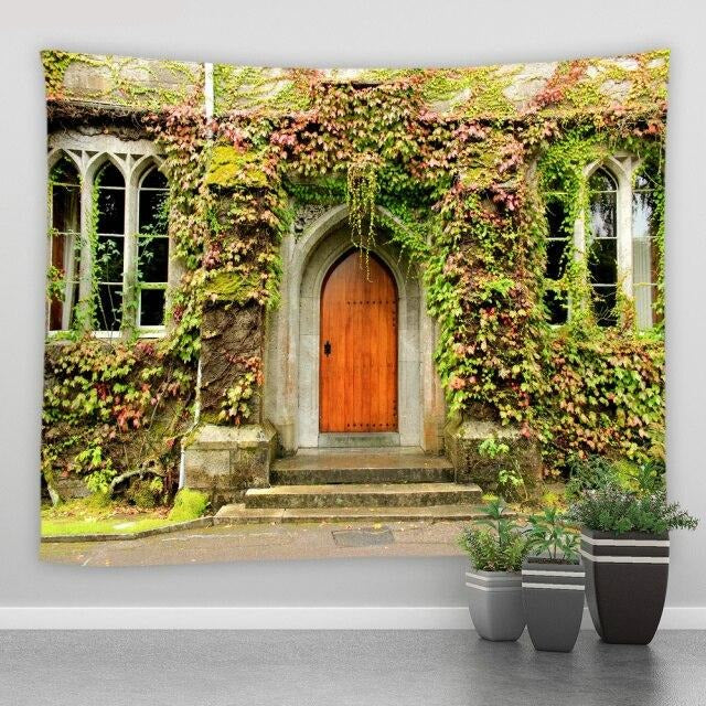 Grand Building Front Door Garden Tapestry - Clover Online