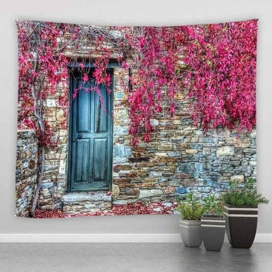 Rustic Wall And Door Garden Tapestry - Clover Online