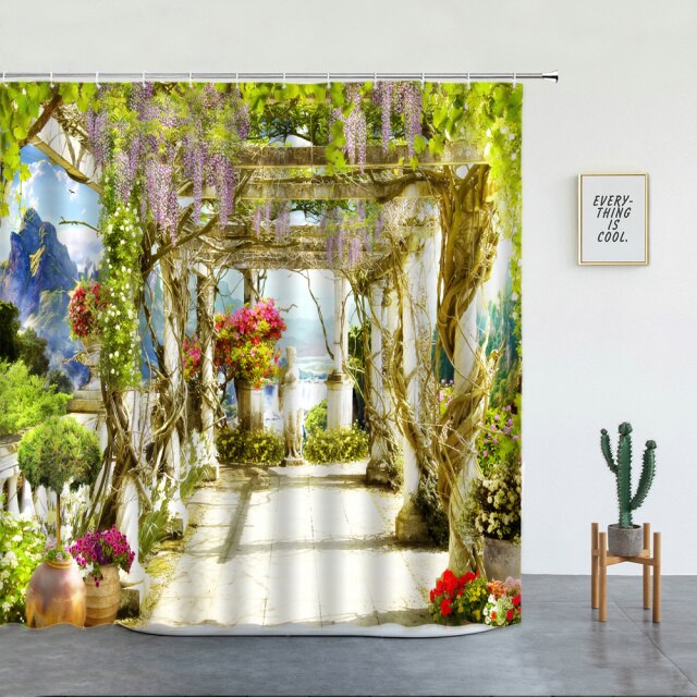 Vine Covered Arch Style Garden Shower Curtain - Clover Online