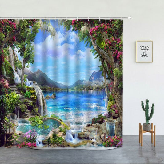 Tropical Island Garden Shower Curtain - Clover Online