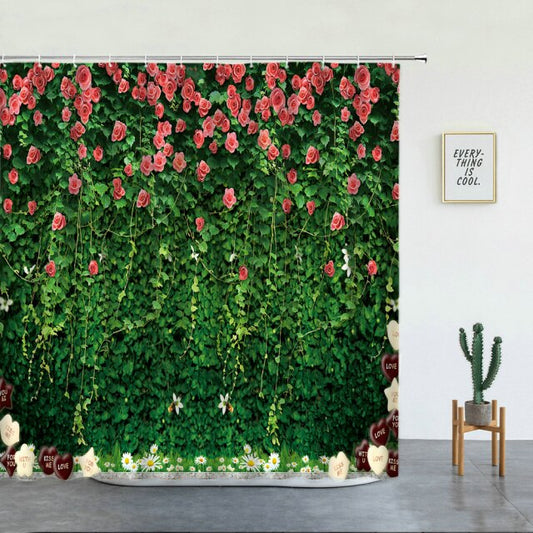 Ivy And Roses Garden Shower Curtain - Clover Online