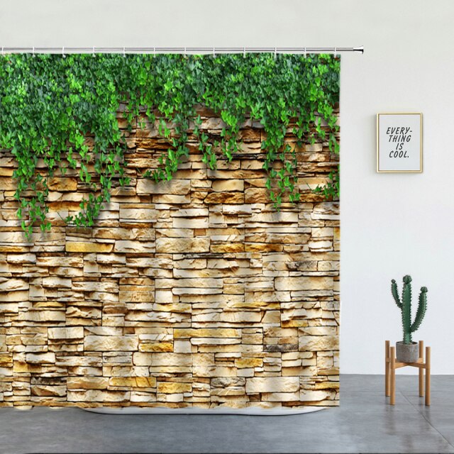 Stone Wall With Ivy Garden Shower Curtain - Clover Online