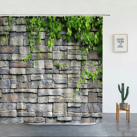 Stone Wall Style Garden Shower Curtain - Clover Online