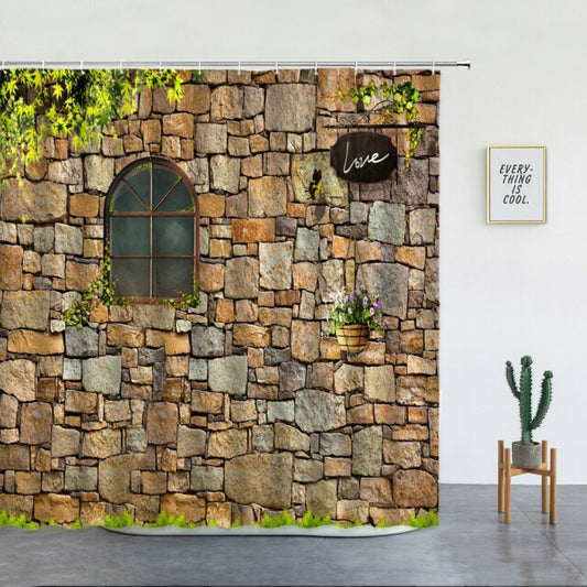 Stone Wall With Little Window Garden Shower Curtain - Clover Online
