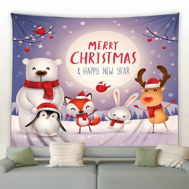 Woodland Animals Christmas Tapestry - Clover Online