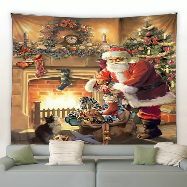 Traditional Santa Christmas Tapestry - Clover Online